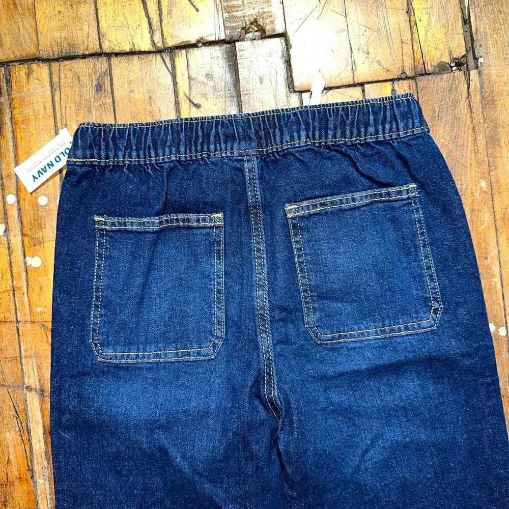 Old Navy Jeans Boys Large Blue Denim Regular Straight Leg‎ Dark Wash Drawstring